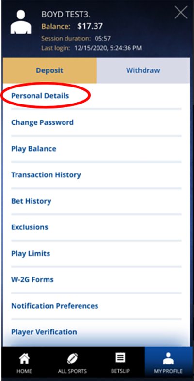 Update Details Screen