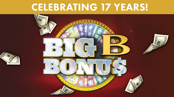 We are giving away up to $17,000 in progressive jackpots